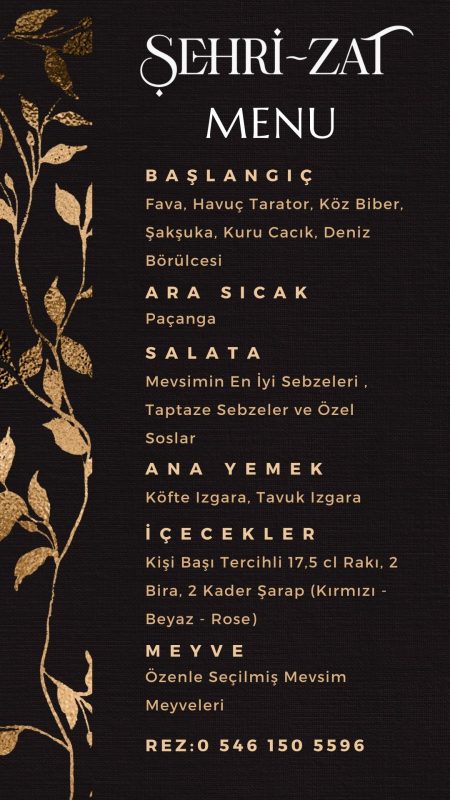 sehrizat menü
